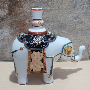Vintage Andrea by Sadek Porcelain Elephant Statue Figurine Candlestick Holder